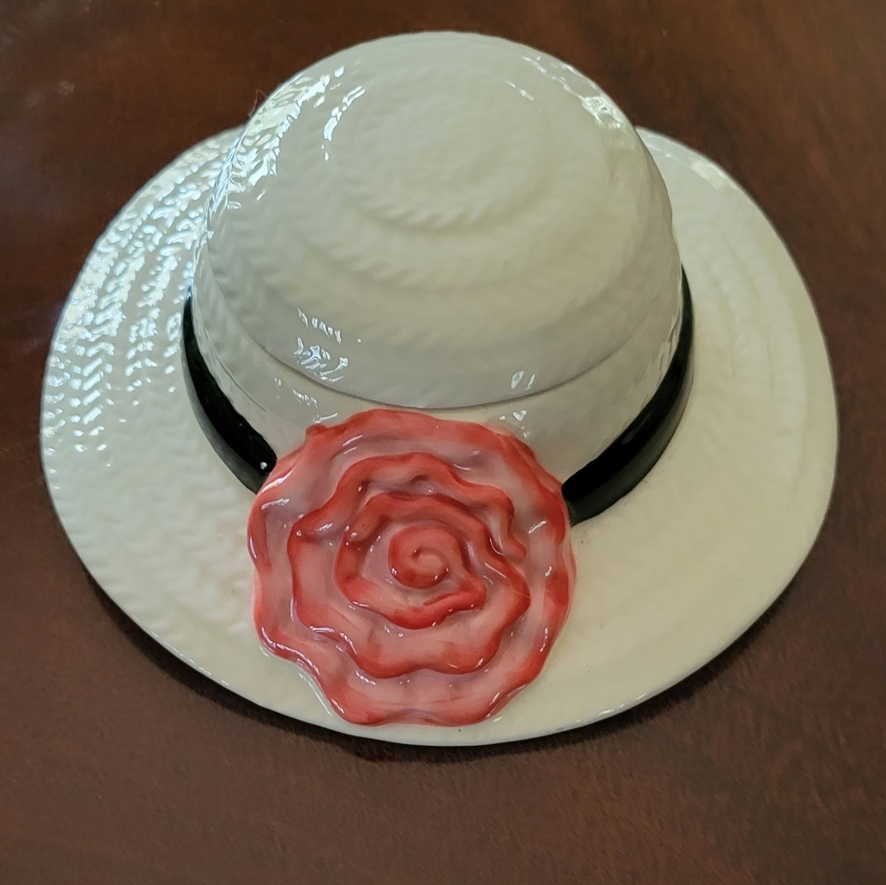 DAVID'S-Ceramic Hat Trinket Box